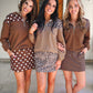 PREORDER- Mia Printed Pullover- Chocolate Polka Dot