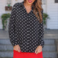 PREORDER- Nina Button Up Tunic- After Dark Polka Dot