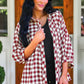 PREORDER- Sloane Button Up Top- Burgundy Gingham
