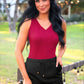 PREORDER- Haven V-Neck Bodysuit- Burgundy