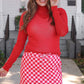 PREORDER- Red Diagonal Gingham Skort