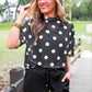 PREORDER- Emma Mesh Tee- After Dark Polka Dot
