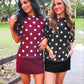 PREORDER- Emma Mesh Tee- Burgundy Polka Dot
