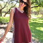 PREORDER- Sideline Tunic Biker Set- Maroon