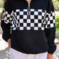 PREORDER- End Zone Checkered Pullover- Black