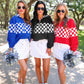 PREORDER- End Zone Checkered Pullover- Blue