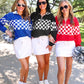 PREORDER- End Zone Checkered Pullover- Red