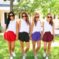 PREORDER- Sunny Strolls High Waisted Shorts- Purple
