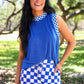 PREORDER- Let's Go Checkered Skort- Blue