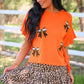 PREORDER- Sideline Sparkle Ruffle Top- Orange