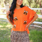 PREORDER- Sideline Sparkle Ruffle Top- Orange