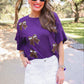 PREORDER- Sideline Sparkle Ruffle Top- Purple