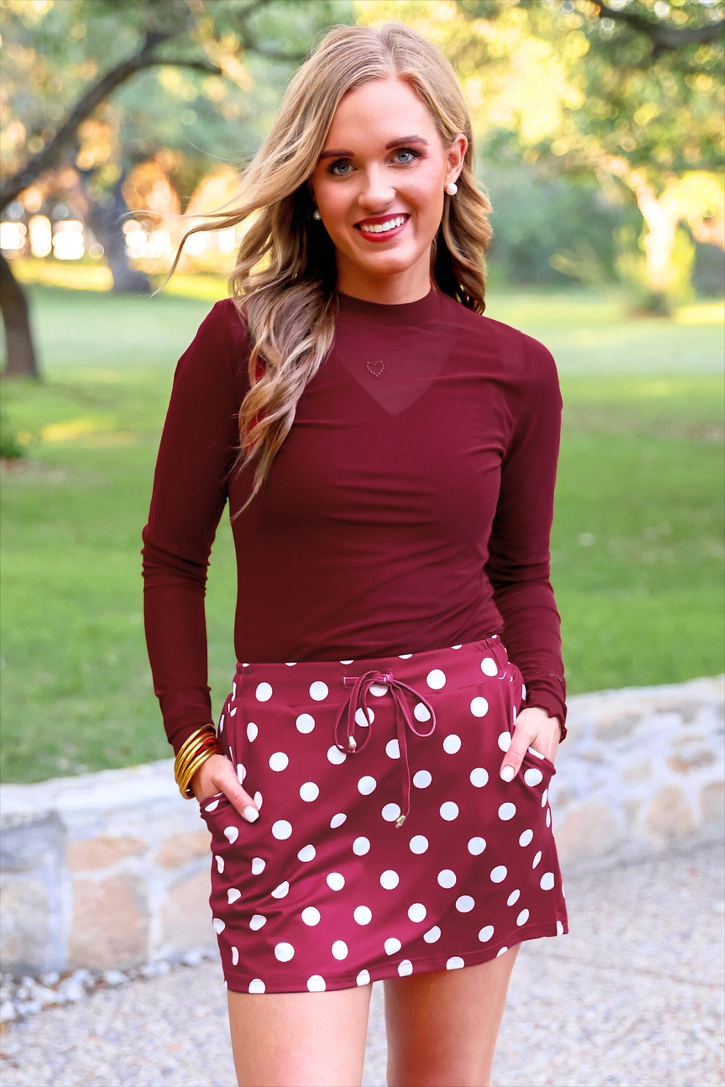 PREORDER- Kate Mesh Top- Burgundy