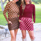 PREORDER- Kate Mesh Top- Chocolate Polka Dot