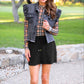 PREORDER- Jordan Ruffle Denim Vest- Black Denim