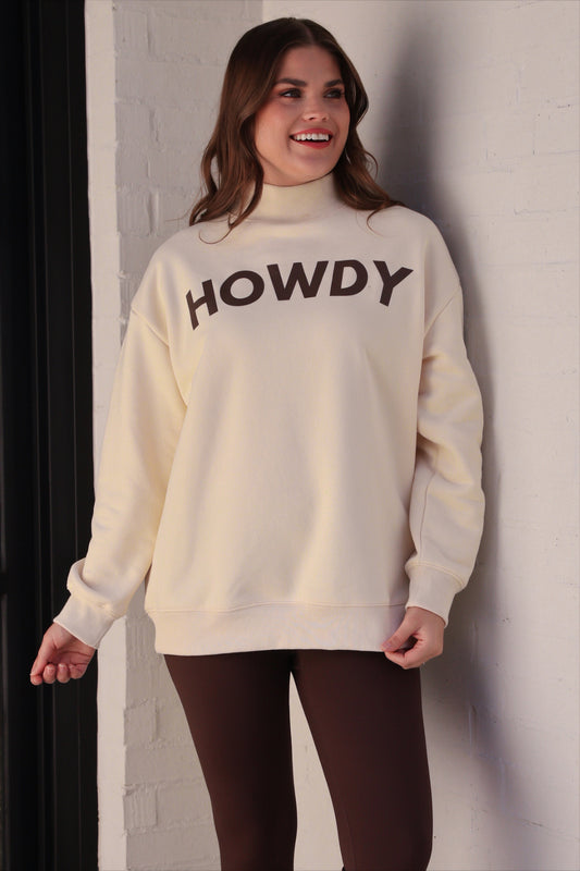 PREORDER- Howdy Mock Neck Pullover