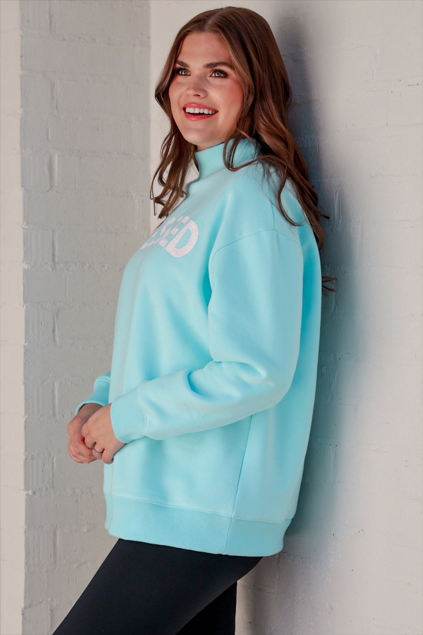 PREORDER- Blessed Mock Neck Pullover