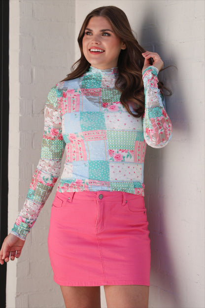 Kylie Lace Top- Heirloom Patchwork