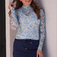 Kylie Lace Top- Blue Romance