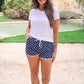 PREORDER- Navy Polka Dot Everyday Shorts