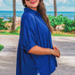 Sutton Button Up Top- Royal Blue
