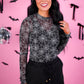 PREORDER- Kate Mesh Top- Spider Webs