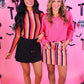 PREORDER- Kate Mesh Top- Boo Stripes