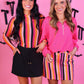PREORDER- Kate Mesh Top- Boo Stripes