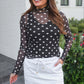 Keigan Mesh Top- After Dark Polka Dot