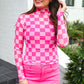 Keigan Mesh Top- Bubblegum Checkered