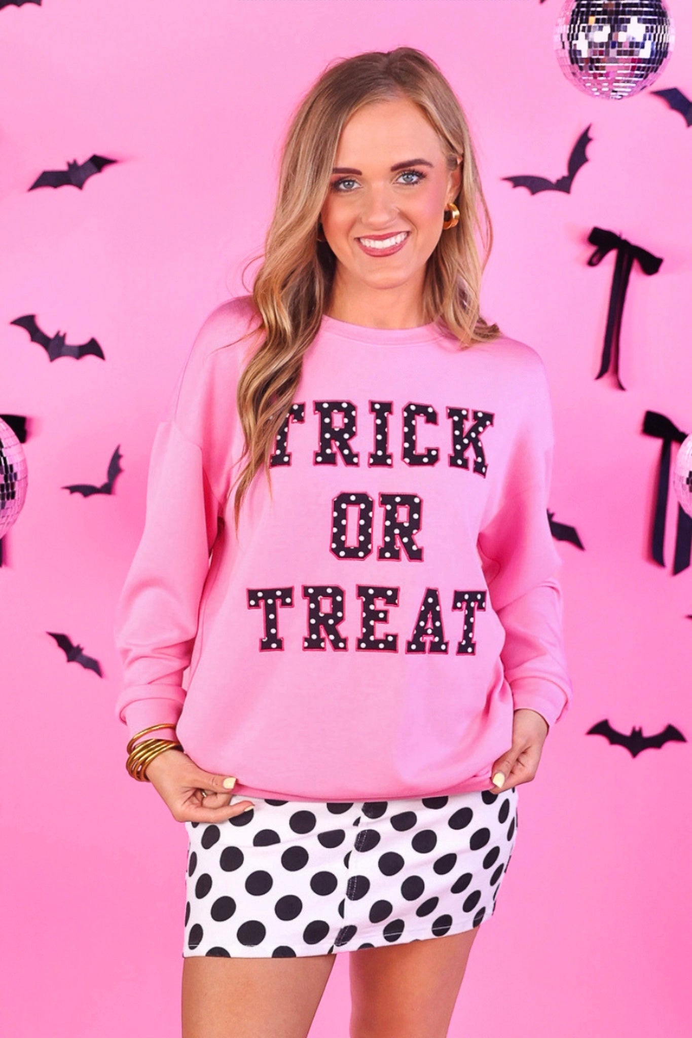 PREORDER- Trick or Treat Polka Dot Patch Pullover
