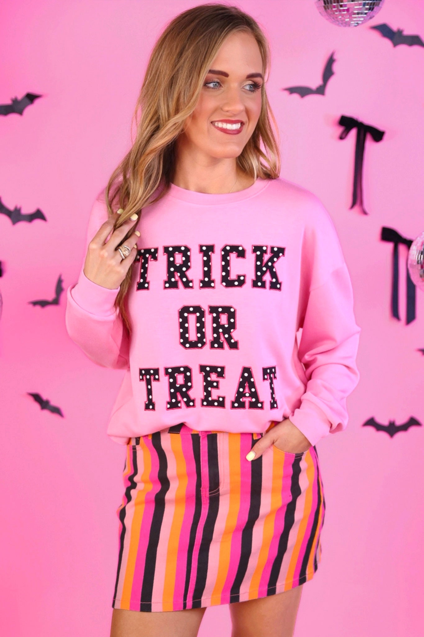 PREORDER- Trick or Treat Polka Dot Patch Pullover