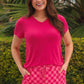 PREORDER- Jess Lea Basic Tee- Hot Pink
