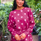 PREORDER- Luna Luxe Pullover Set- Pink Polka Dot