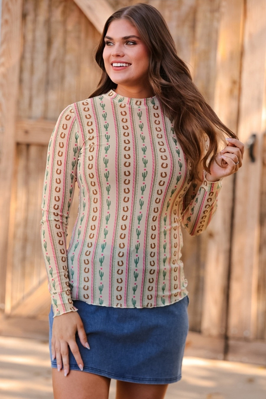 PREORDER- Kate Mesh Top- Western Charm