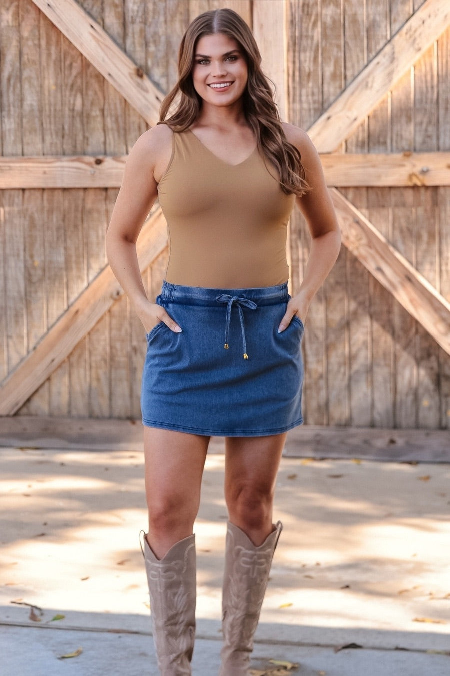 PREORDER- Haven V-Neck Bodysuit- Tan