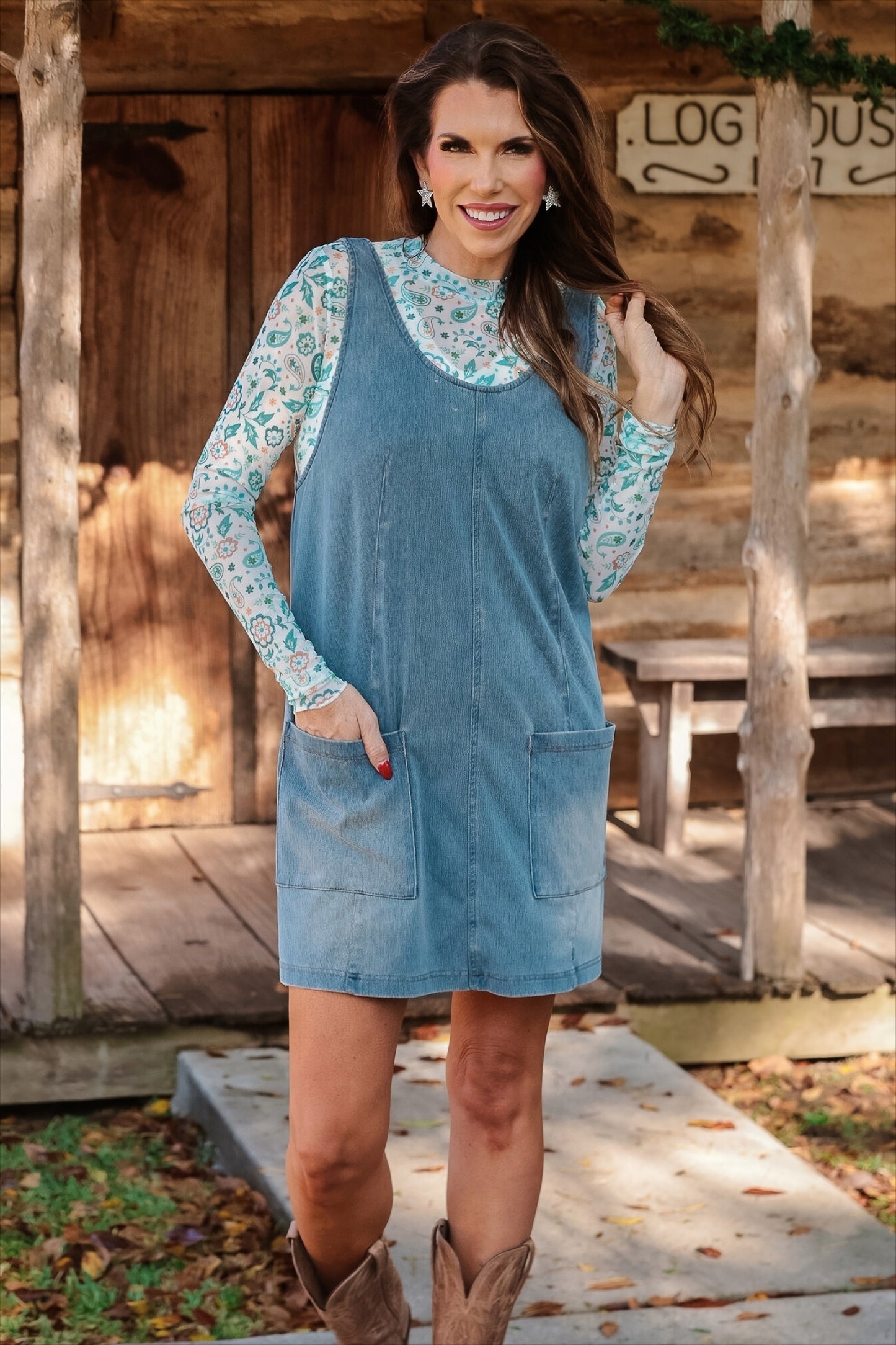 PREORDER- Meadow Refined Denim Jumper Dress
