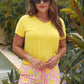 PREORDER- Jess Lea Basic Tee- Sunshine Yellow