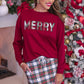 **2ND CUT**Merry Plaid Patch Luxe Pullover