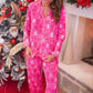 PREORDER- Pretty Pink Christmas Ruffle Pajama Set