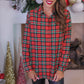 PREORDER- Nina Button Up Tunic- Christmas Plaid