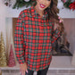 Nina Button Up Tunic- Christmas Plaid