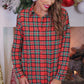 PREORDER- Nina Button Up Tunic- Christmas Plaid