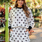 PREORDER- Printed Terry Skort Set- Black/White Polka Dot