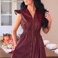 PREORDER- Downtown Leather Zipper Dress- Burgundy
