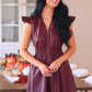 PREORDER- Downtown Leather Zipper Dress- Burgundy