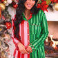 PREORDER- Christmas Stripes Ruffle Pajama Set