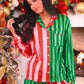 PREORDER- Christmas Stripes Ruffle Pajama Set