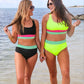 PREORDER- Shades of Summer Two Piece Swimsuit- Neon Lime