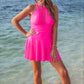 PREORDER- Chasing Sunshine Skirted Swimsuit- Neon Pink